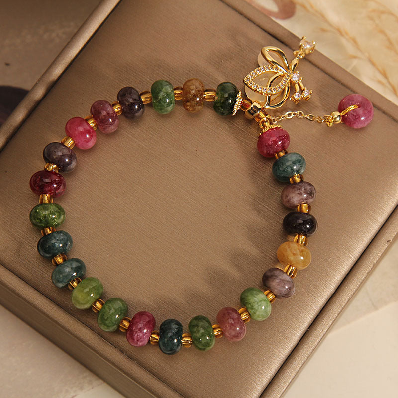 KarmaRipple's Colorful Tourmaline Butterfly Talisman Wisdom Bracelet p4