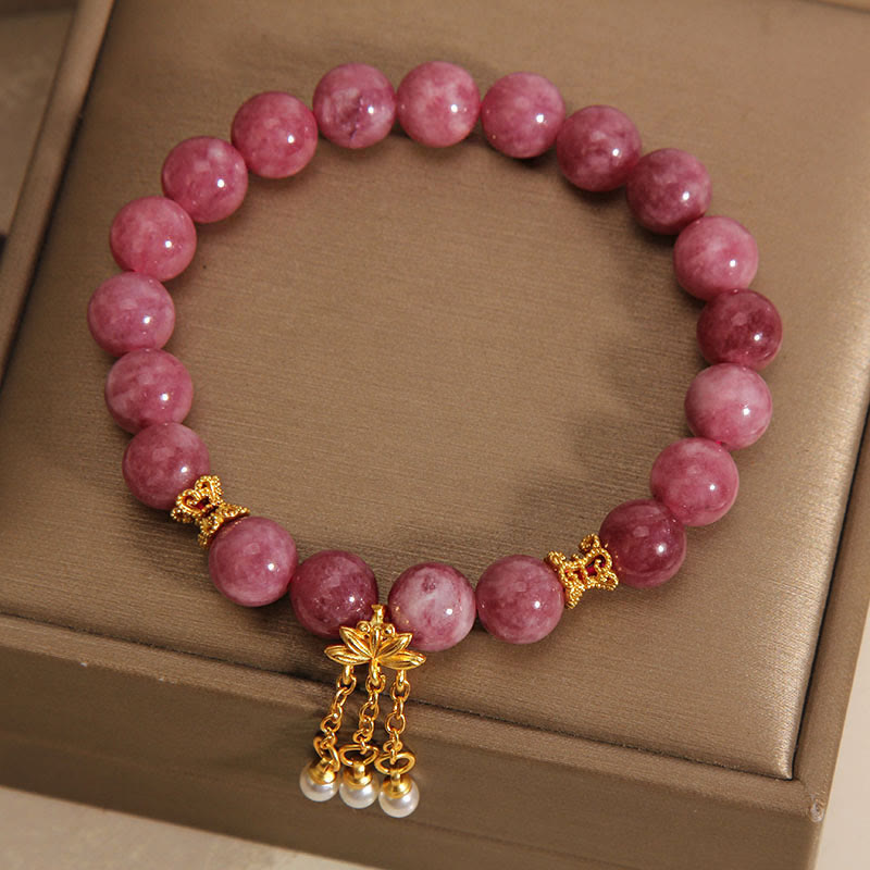 KarmaRipple's Pink Tourmaline Lotus Flower Positive Bracelet p4