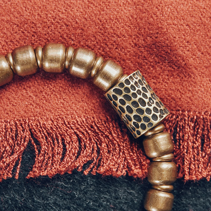 KarmaRipple's Tibetan Red Agate Green Agate Bronze Confidence Fortune Bracelet p13