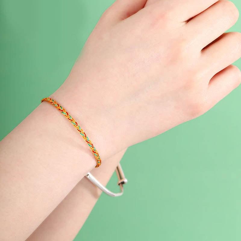 KarmaRipple's Handmade Multicolored Dragon Scale Pattern Braid String Bracelet p12