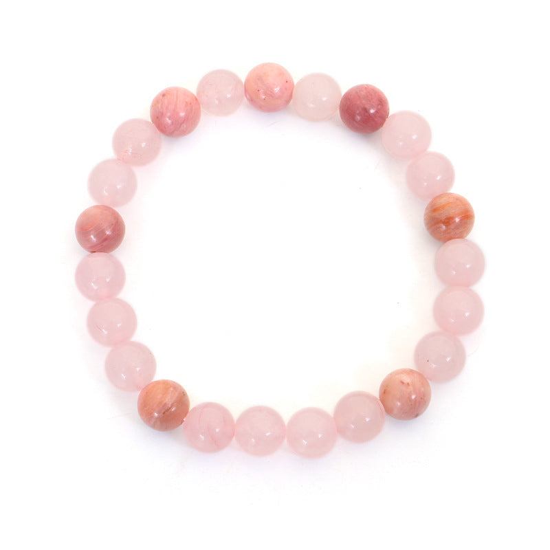 KarmaRipple's 108 Mala Beadwork Pink Gemstone Love Tassel Bracelet p1