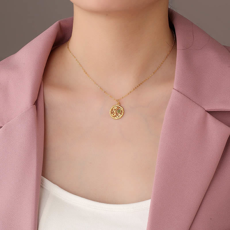 KarmaRipple's 925 Sterling Silver Year Of The Dragon Auspicious Clouds Hetian Jade Inlaid Fortune Pendant Necklace p6