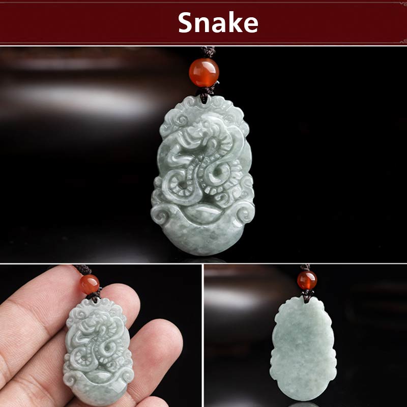 KarmaRipple's Authentic Jade 12 Chinese Zodiac Sucess Necklace Pendant p23