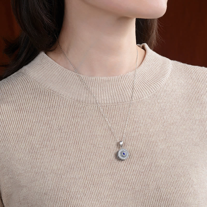 KarmaRipple's 925 Sterling Silver Om Mani Padme Hum Lazurite Love Peace Pendant Necklace p6