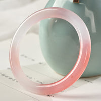 KarmaRipple's Pink Golden Silk Jade Wealth Bracelet Bangle