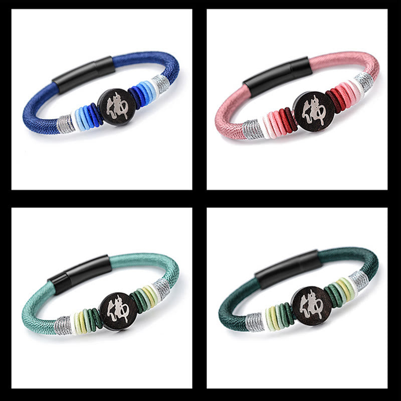 KarmaRipple's Buddha Character Ebony Handcrafted Rope Bracelet p20