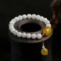 KarmaRipple's Authentic Ivory Jade Agate Protection Bracelet