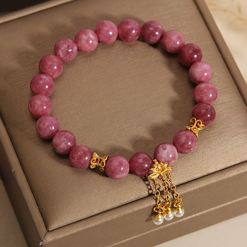 KarmaRipple's Pink Tourmaline Lotus Flower Positive Bracelet p2