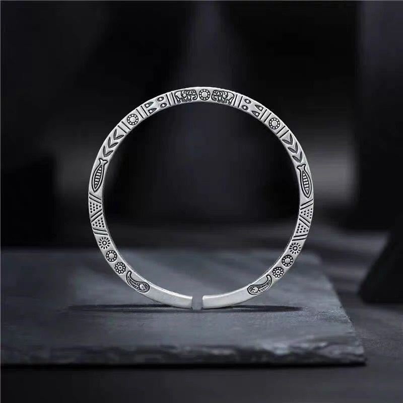 KarmaRipple's Koi Fish Elephant Sun Totem Fortune Wealth Cuff Bracelet Bangle p8