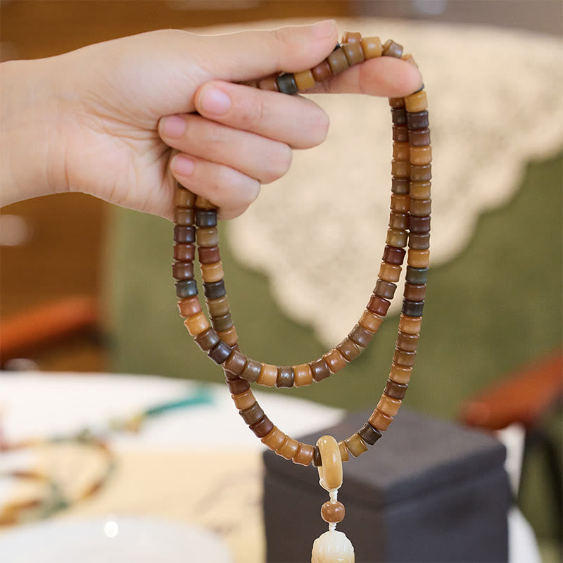 KarmaRipple's 108 Mala Beadwork Bodhi Seed Buddha Hand Lotus Engraved Balance Bracelet p7