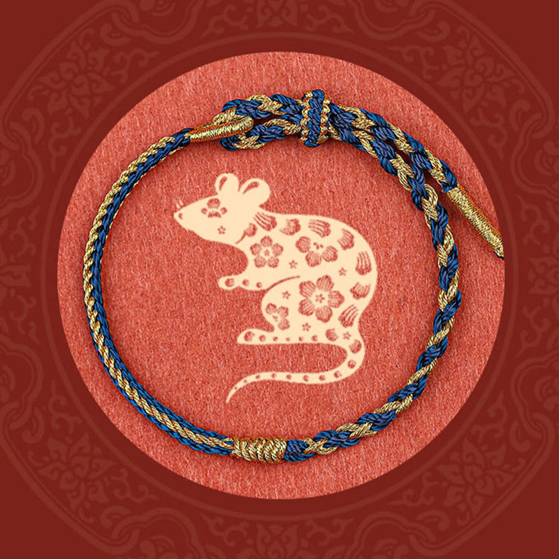 KarmaRipple's Handmade Chinese Zodiac Rabbit Rooster Rat Horse Dragon Protection Braid String Bracelet p22