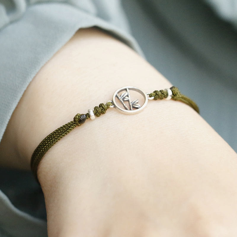 KarmaRipple's 925 Sterling Silver Bamboo Fortune String Bracelet p5