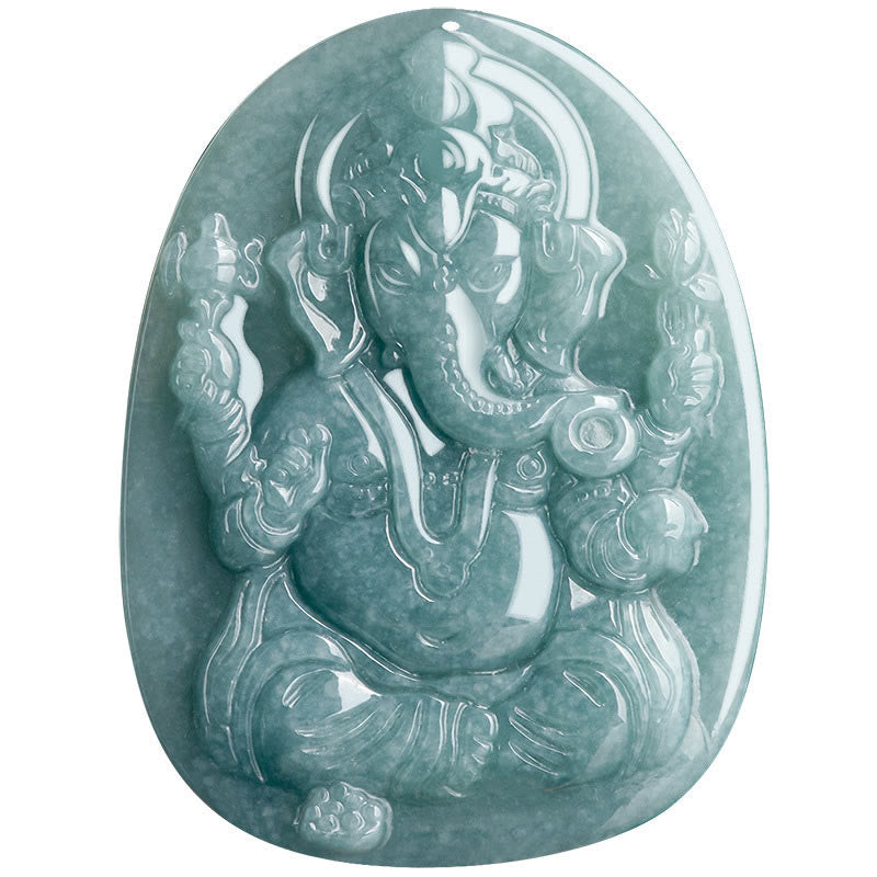 KarmaRipple's Authentic Jade Ganesh Ganpati Elephant Protection Amulet Pendant Necklace p10