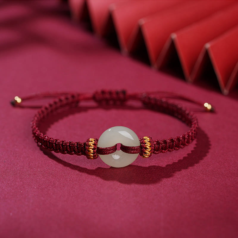 KarmaRipple's Peace Buckle Jade Abundance Woven Bracelet p6