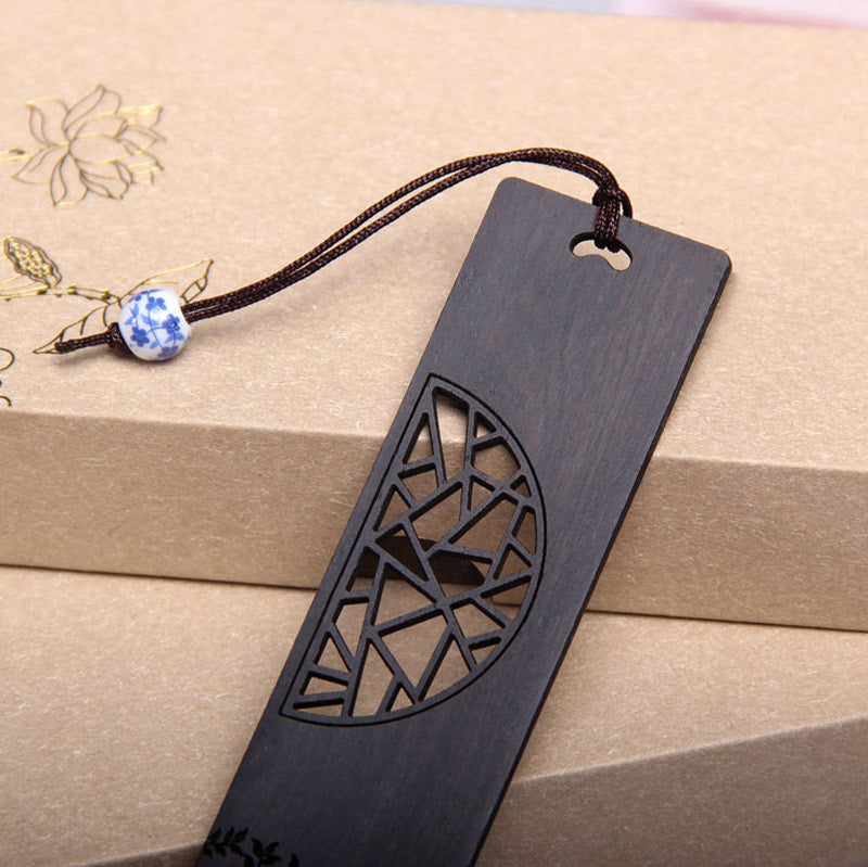 KarmaRipple's The Tree of Life Ebony Wood Small Leaf Red Sandalwood Bookmarks With Gift Box p4