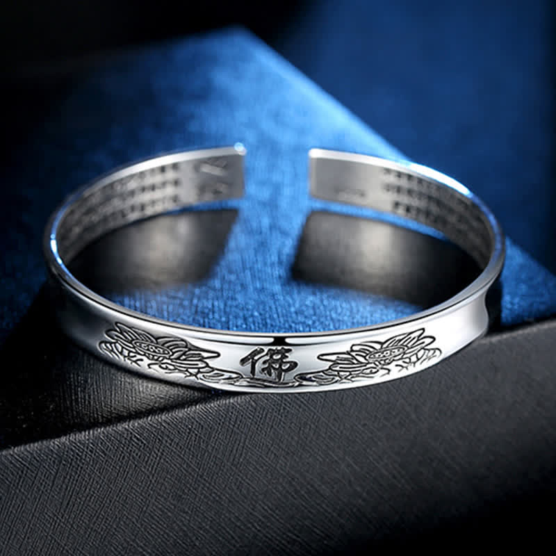 KarmaRipple's Heart Sutra Mantra Lotus Peace Bronze Cuff Bracelet Bangle p8