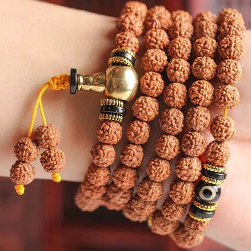 KarmaRipple's 108 Mala Beadwork Rudraksha Bodhi Seed Dzi Bead Fortune Wealth Bracelet p7