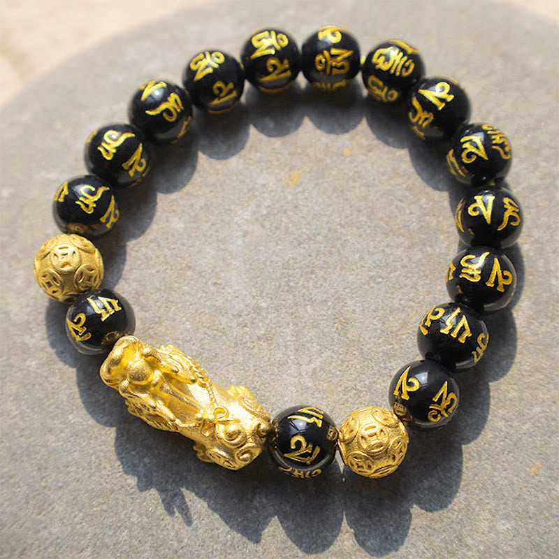 KarmaRipple's FengShui PiXiu Obsidian Wealth Bracelet p3