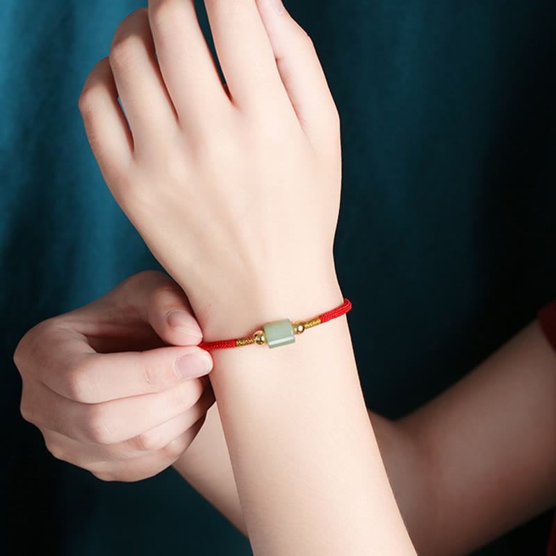 KarmaRipple's Tibet Handmade Green Aventurine Red Stone Malachite Fortune Protection Woven Rope Bracelet p9