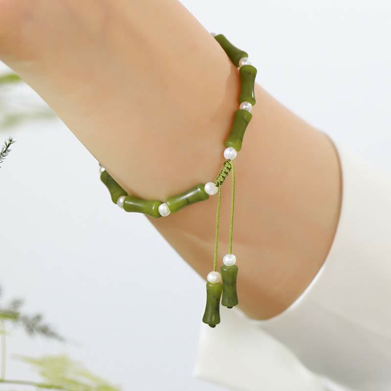KarmaRipple's Authentic Peridot Bamboo Pattern Love Peace Bracelet p5