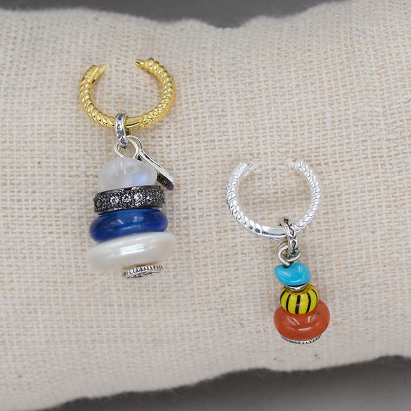 KarmaRipple's Zen Cairn Labradorite Various Crystals Calm Necklace Pendant p24