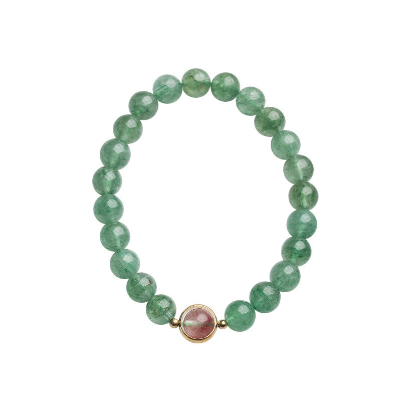 KarmaRipple's Authentic Green Strawberry Quartz Soothing Beaded Bracelet p6