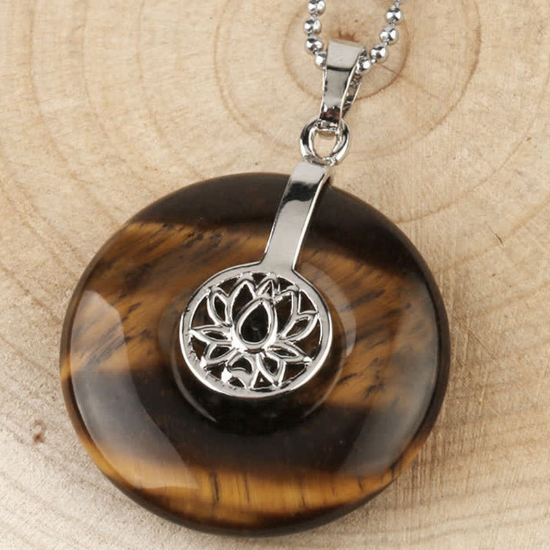 KarmaRipple's Various Gemstone Amethyst Pink Gemstone Lotus Balancing Pendant Necklace p8