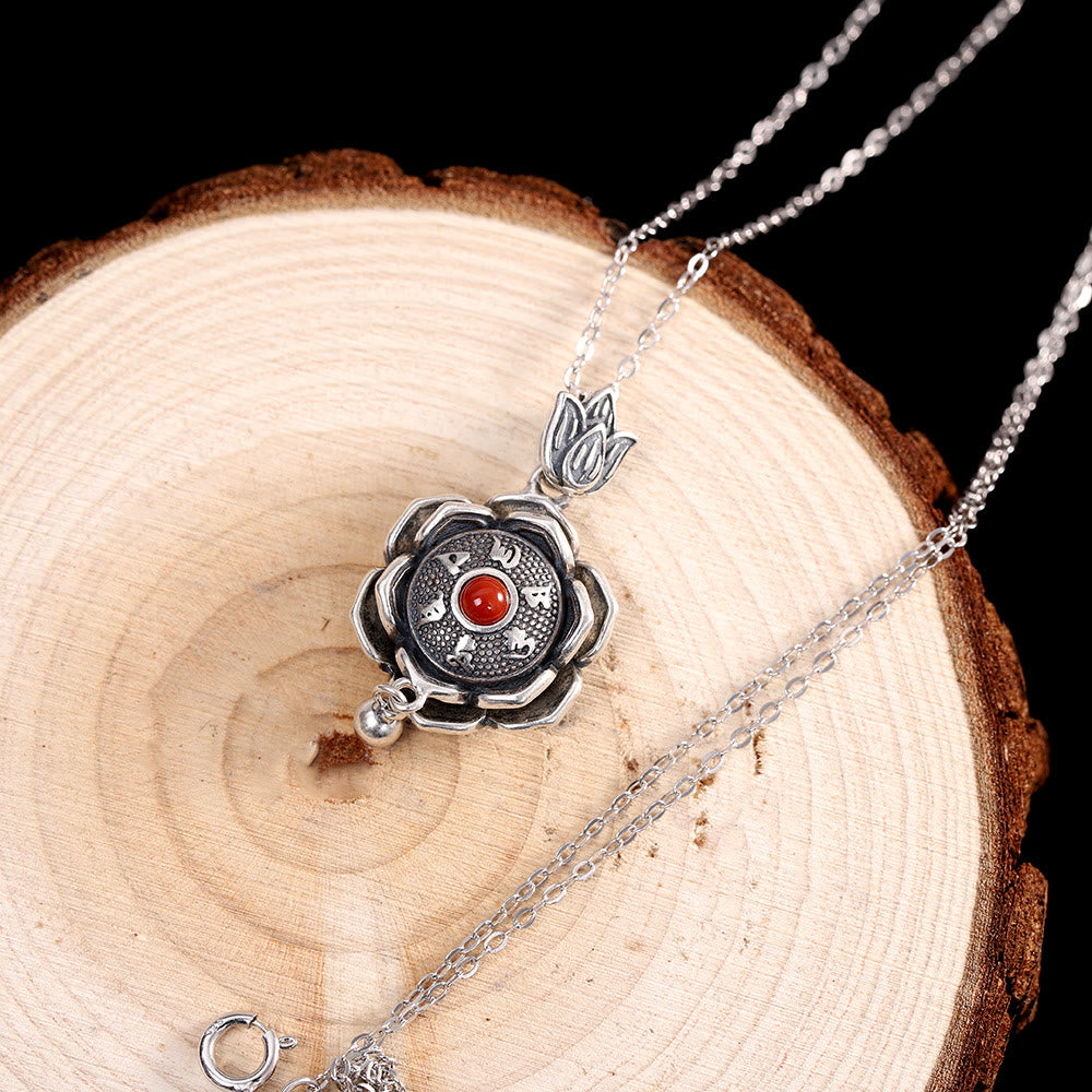 KarmaRipple's 925 Sterling Silver Om Mani Padme Hum Lotus Peace Pendant Necklace Earrings p4