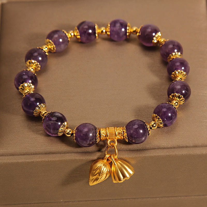 KarmaRipple's Authentic Amethyst Lotus Balancing Spiritual Bracelet p7