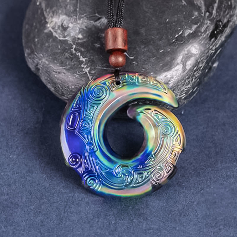 KarmaRipple's Color-Changing One's Fortune Improves Design Pattern Liuli Gemstone Pendant Necklace p14