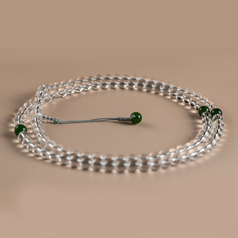 KarmaRipple's 108 Beadwork Ivory Gemstone Jade Meditation Bracelet Mala p11