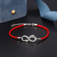 KarmaRipple's Year Of The Dragon 999 Sterling Silver Endless Weave Fortune Protection Bracelet