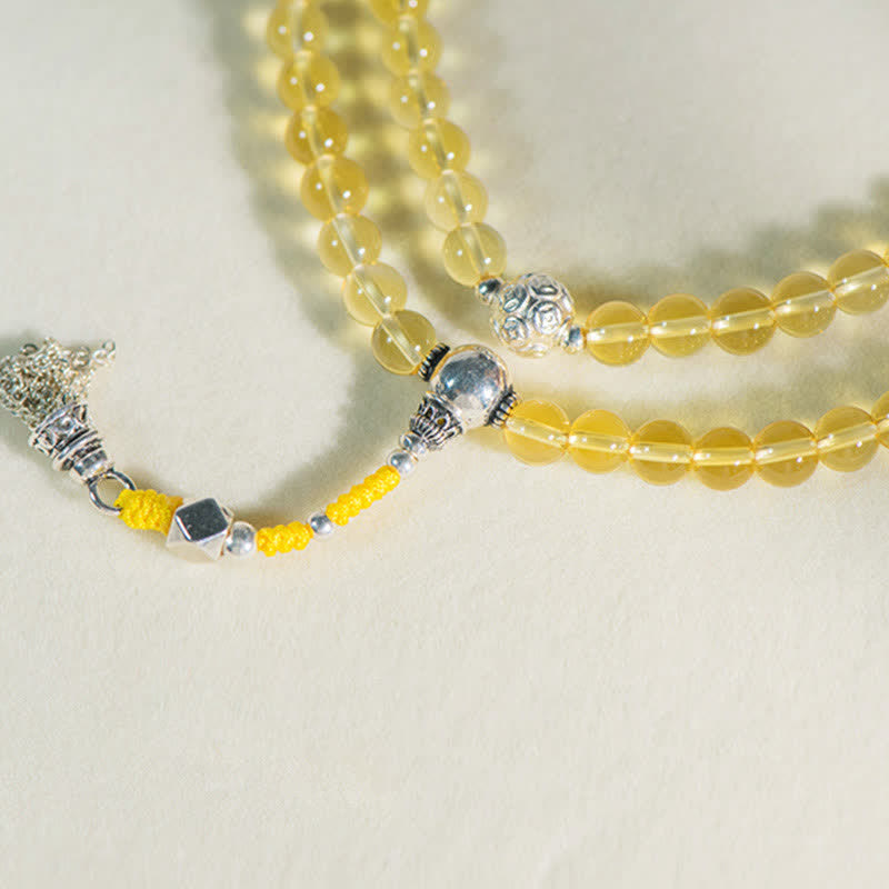 KarmaRipple's 108 Mala Beadwork 925 Sterling Silver Authentic Citrine Red Agate Ivory Jade Prosperity Talisman Bracelet p26