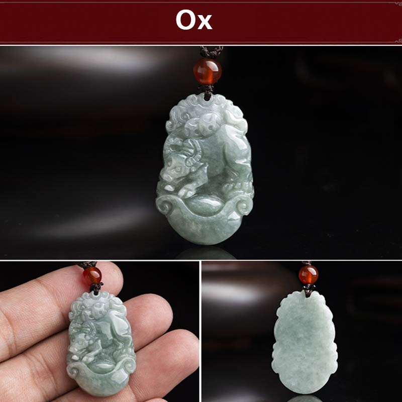 KarmaRipple's Authentic Jade 12 Chinese Zodiac Sucess Necklace Pendant p19