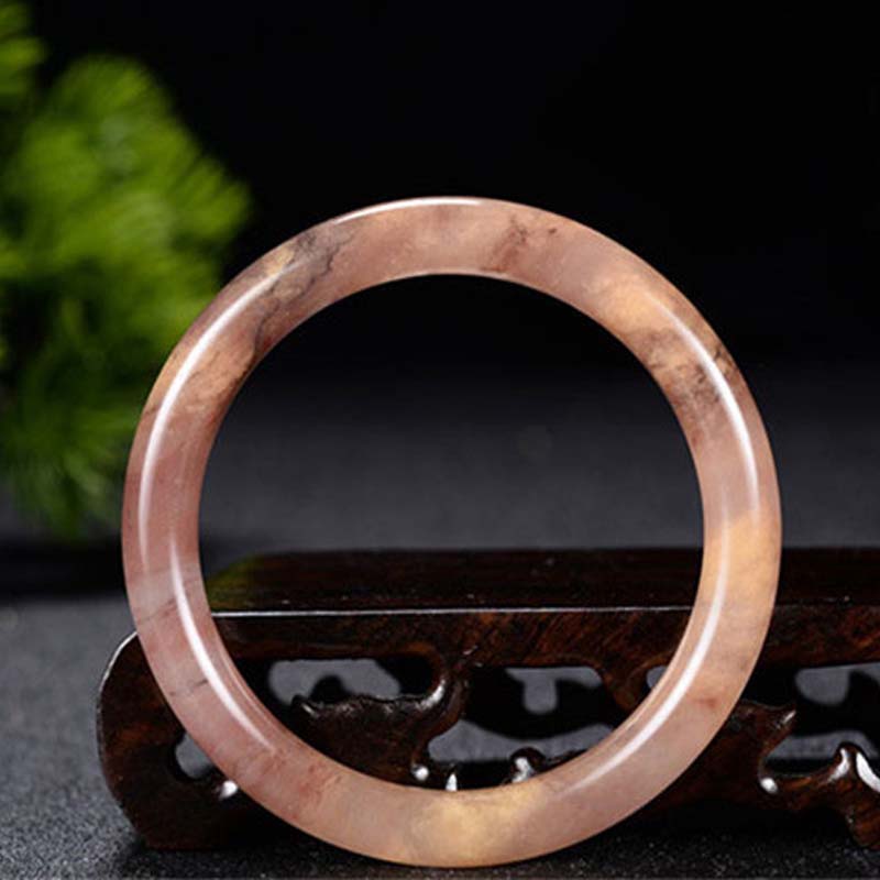 KarmaRipple's Purple Golden Silk Jade Wealth Bracelet Bangle p5