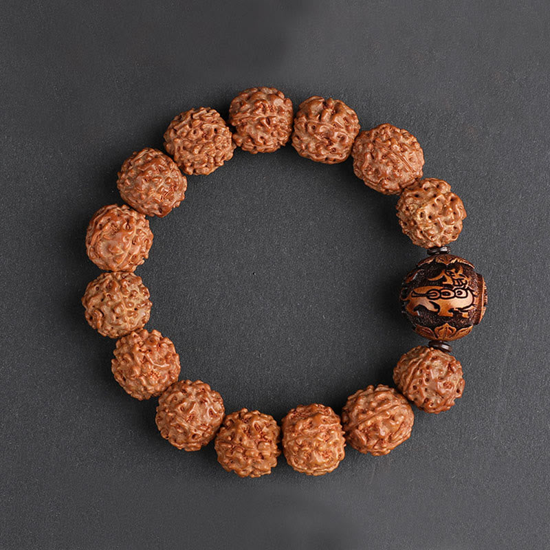 KarmaRipple's Tibet Rudraksha Bodhi Seed PiXiu Bronze Coin Wealth Fortune Bracelet p7
