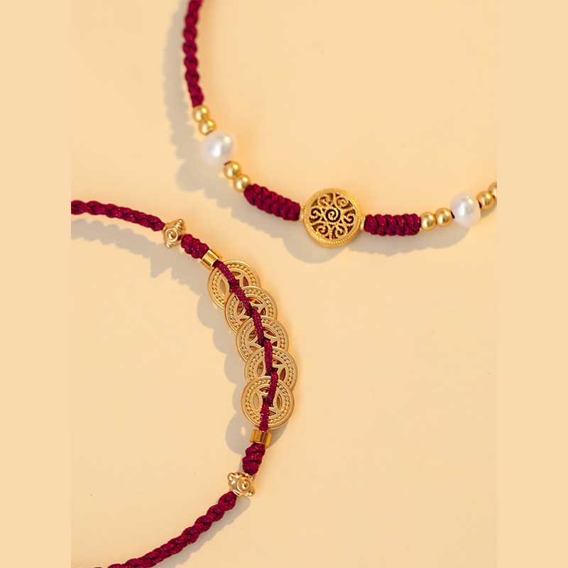 KarmaRipple's Bronze Coin Fortune Tree Fortune Strength Woven Bracelet p21