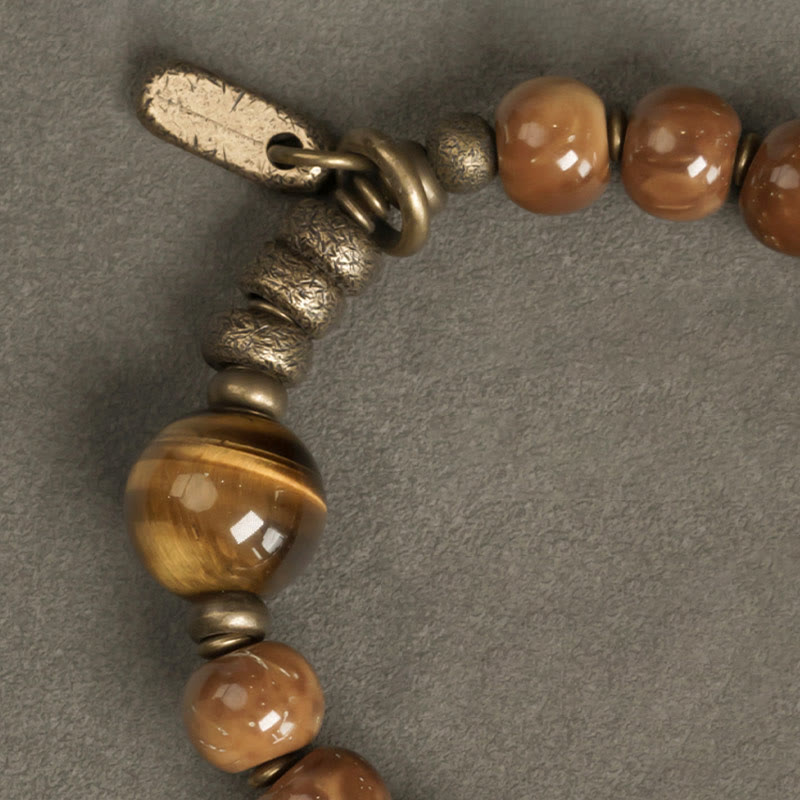 KarmaRipple's Kuka Seed Tiger Eye Gold Sheen Obsidian Bronze Wealth Fortune Bracelet p12