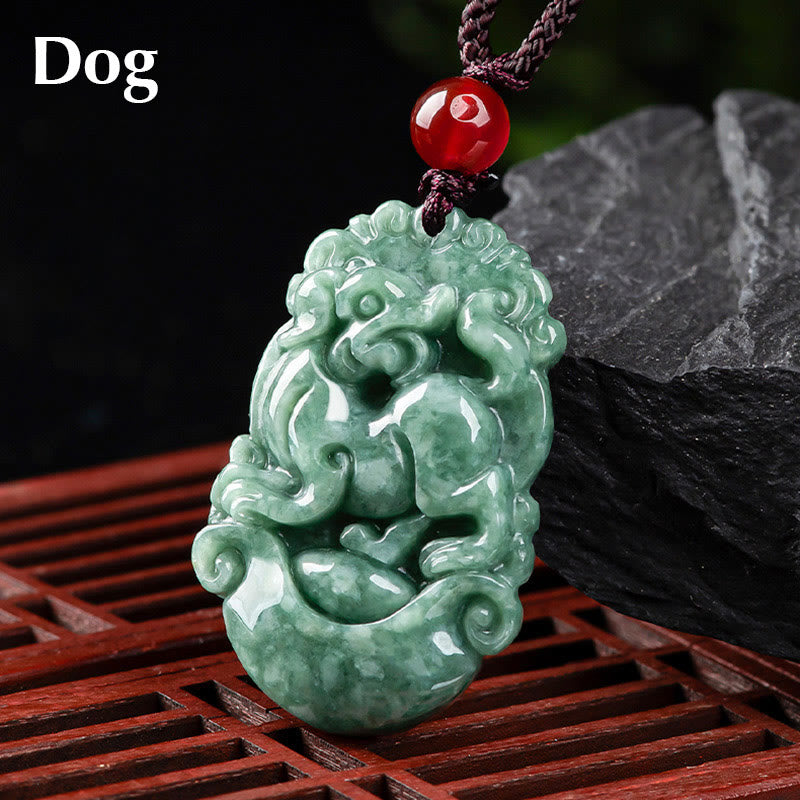 KarmaRipple's Authentic Jade 12 Chinese Zodiac Prosperity Pendant Necklace p40