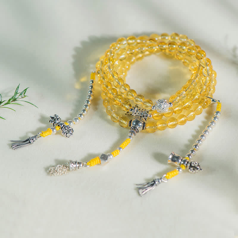 KarmaRipple's 108 Mala Beadwork 925 Sterling Silver Authentic Citrine Red Agate Ivory Jade Prosperity Talisman Bracelet p4