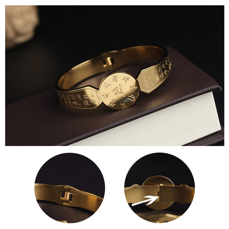 KarmaRipple's Yin Yang Lotus Om Mani Padme Hum Mantra Titanium Steel Balance Bracelet Bangle p23