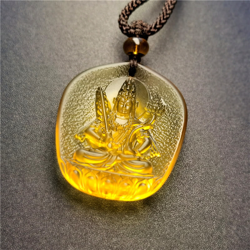 KarmaRipple's Chinese Zodiac Natal Buddha Blessing Liuli Gemstone Compassion Pendant Necklace p21