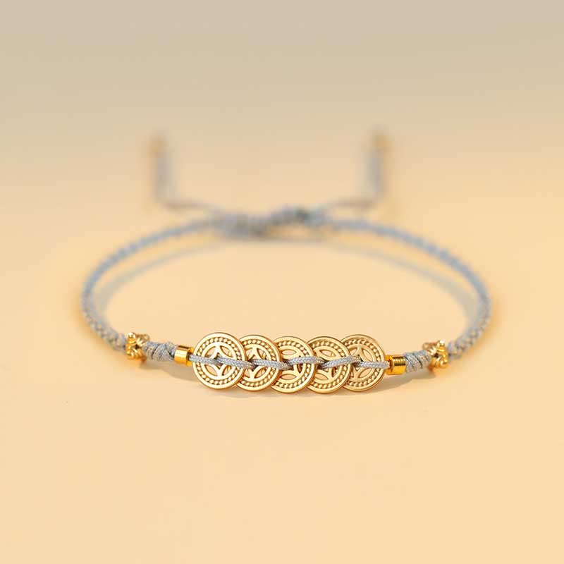 KarmaRipple's Bronze Coin Fortune Tree Fortune Strength Woven Bracelet p2