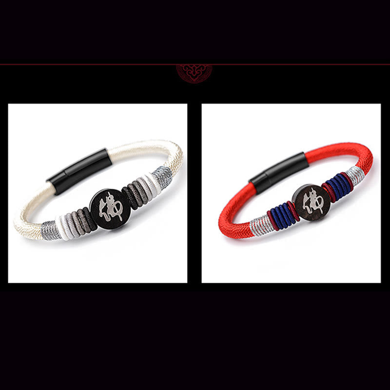 KarmaRipple's Buddha Character Ebony Handcrafted Rope Bracelet p21