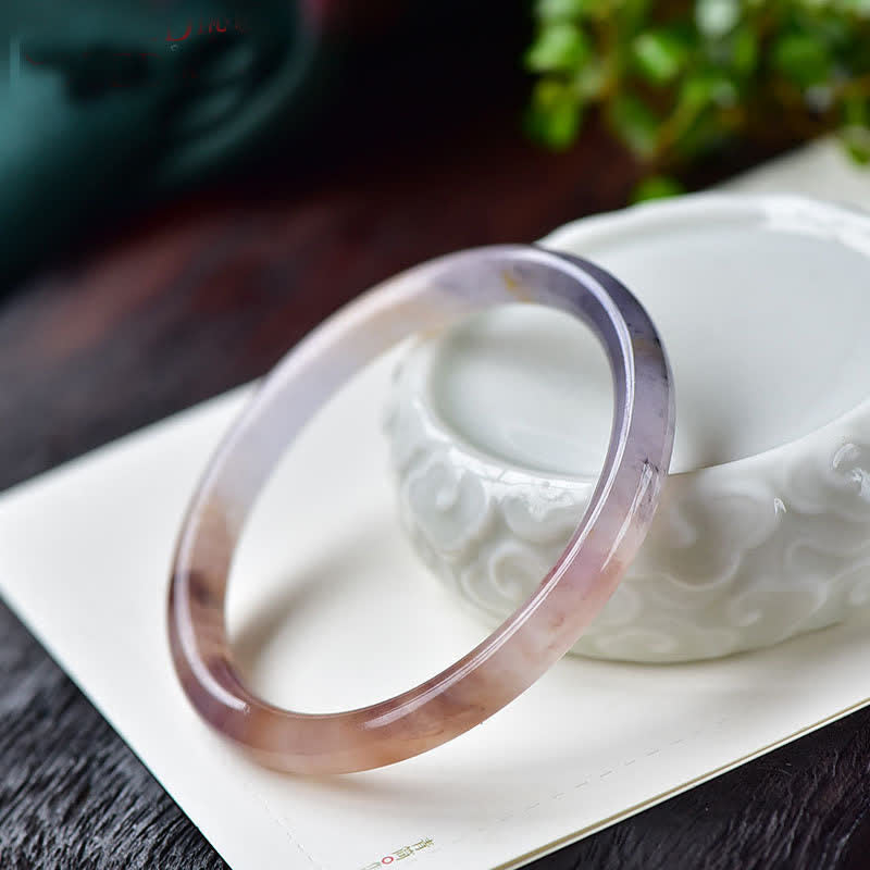 KarmaRipple's Purple Golden Silk Jade Wealth Bracelet Bangle p12