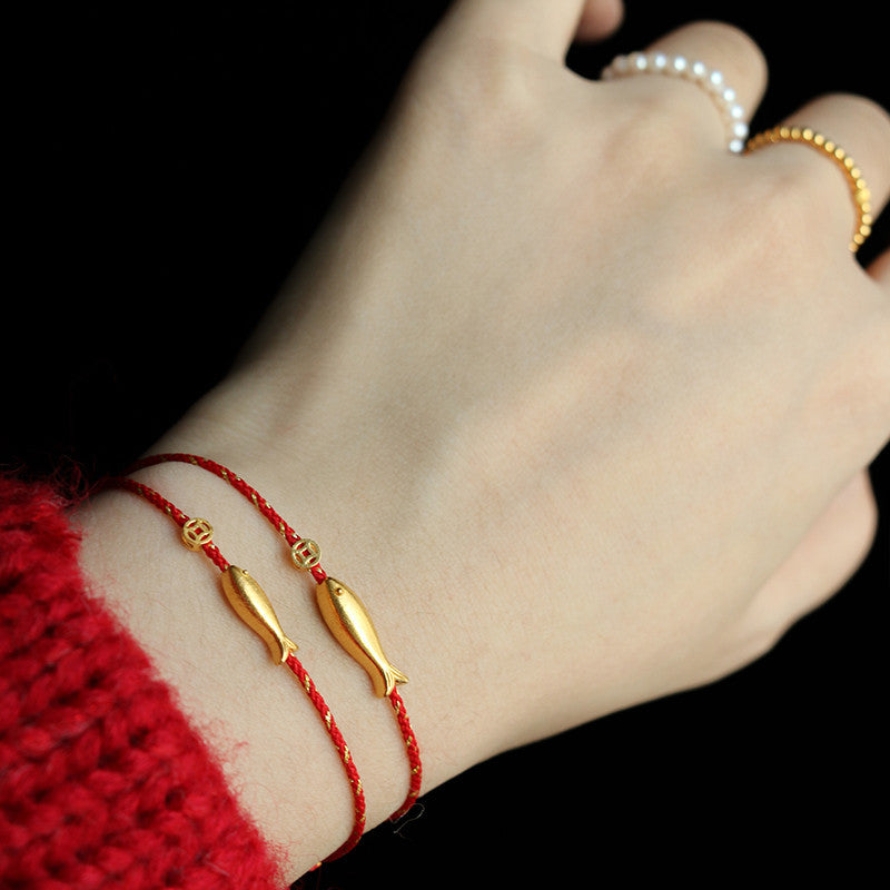 KarmaRipple's 14K Gold Plated Koi Fish Fortune Wealth Woven Bracelet p7