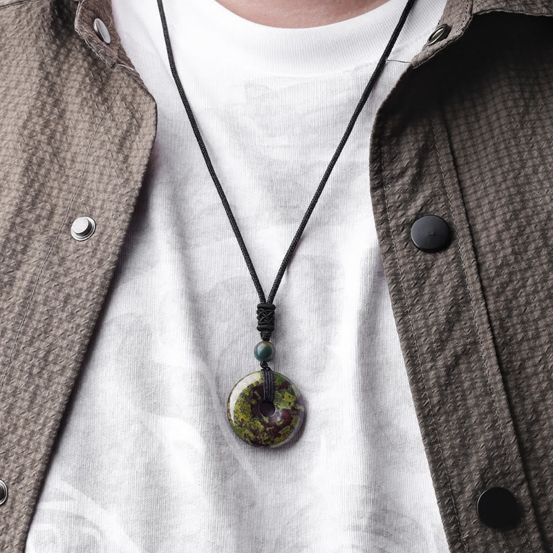 KarmaRipple's Fortunate Coin Necklace Balancing Gemstone Gemstone Pendant p30