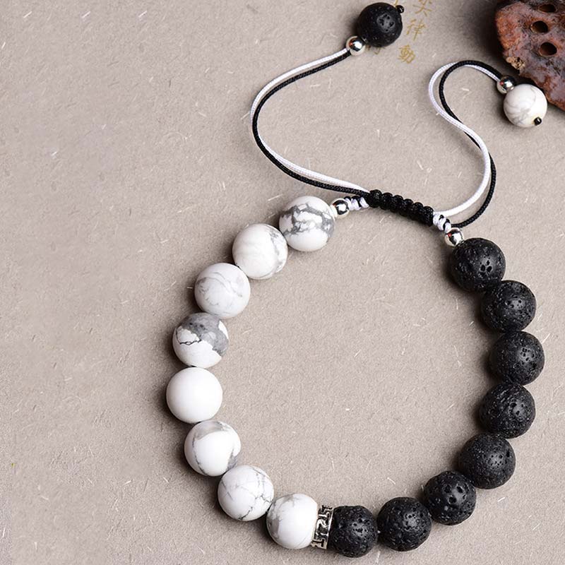 KarmaRipple's Yin Yang Lava Stone Protection Bracelet p6