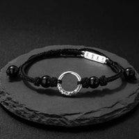 KarmaRipple's 925 Sterling Silver Black Onyx Peace Buckle Protection Bracelet