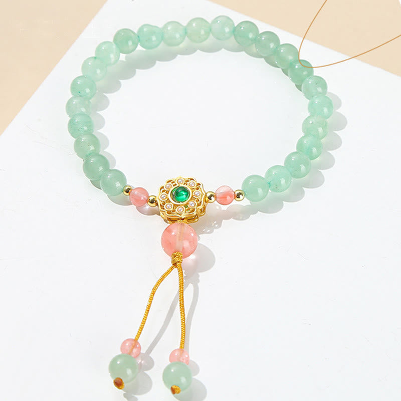 KarmaRipple's Green Aventurine Fortune Bead Tassel Bracelet p6